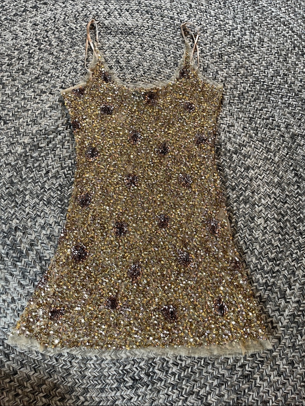 Arden B Gold Sequin Mini Dress